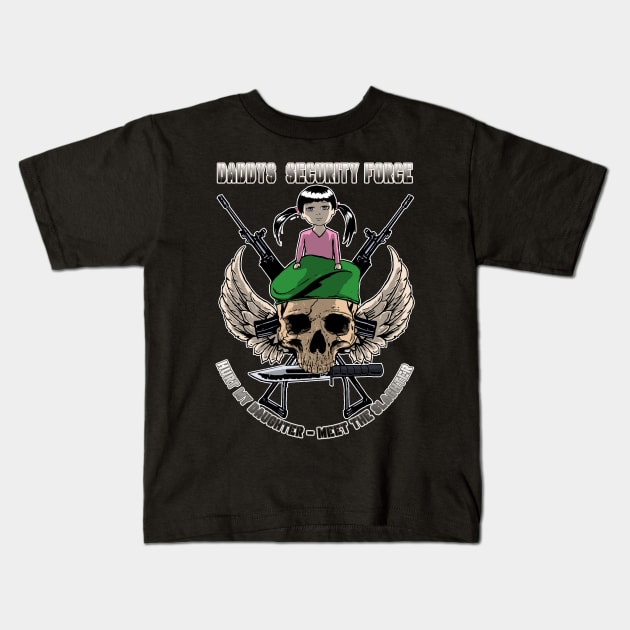 Dads Security Force Kids T-Shirt by Hellustrations